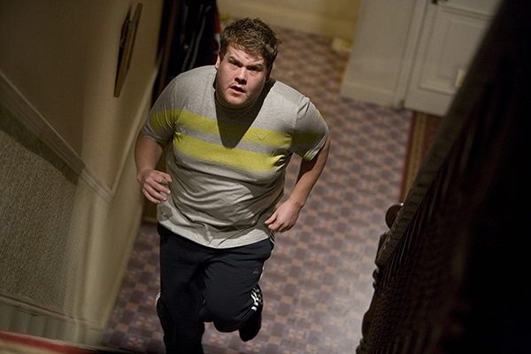 Craig (James Corden) runs upstairs in Doctor Who episode The Lodger