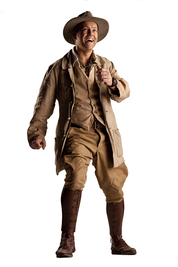specials still photograph of Rupert Graves as Riddle from the Doctor Who episode Dinosaurs on a Spaceship photographed on white background